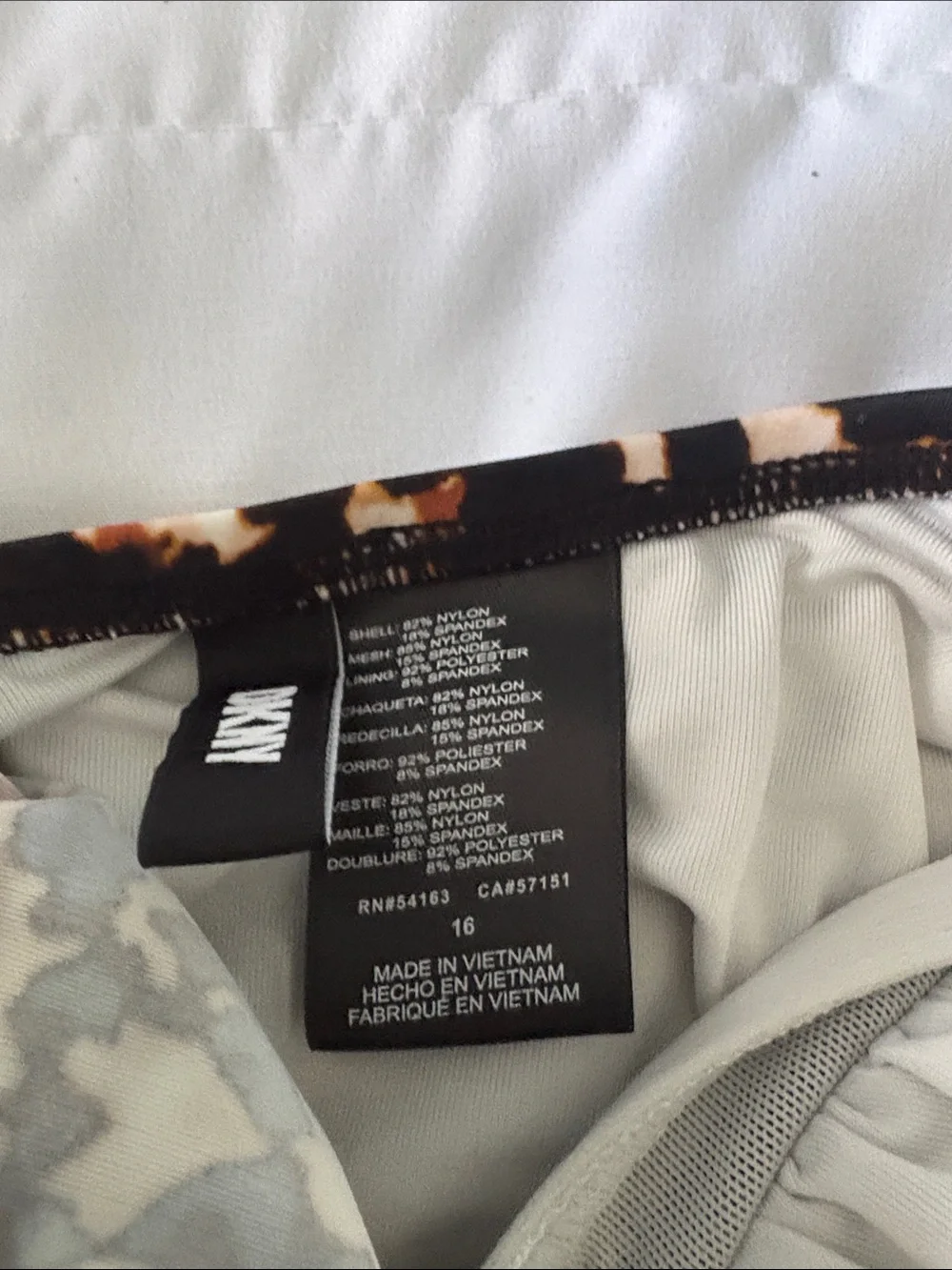 DKNY Black, White & Brown Animal Print One-Piece Swimsuit - Picture 4 of 4